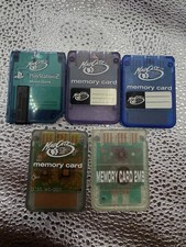Lot of 5 Madcatz Sony PlayStation 2 PS2 PS1 Memory Cards Translucent Colored