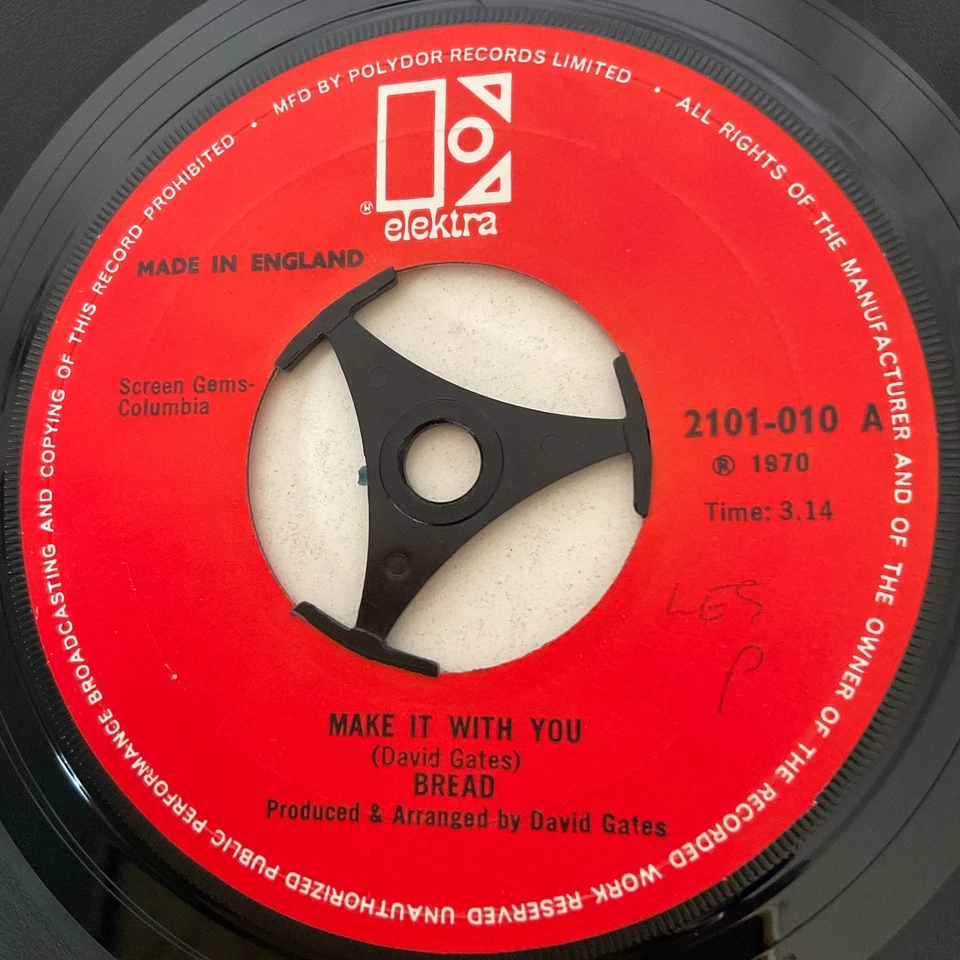 Bread - Make It With You / Why Do You Keep Me Waiting - 7" Vinyl 1970 Elektra - Image 3 of 4