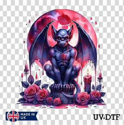 Gothic Gargoyle UV DTF Aufkleber - Glas Laptop Becher Tasse bs349
