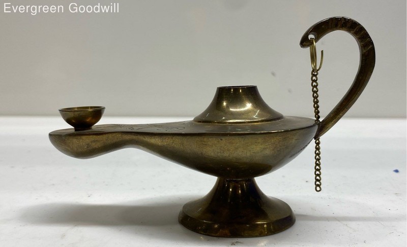 5 Inch Brass Metal Oil Lamp