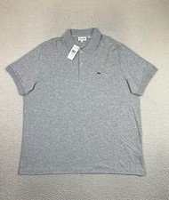 Lacoste Polo Shirt Mens 8 3XL Gray Heather 100 Cotton Croc Logo Regular Fit