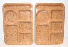 Vintage Texas Ware Speckled Confetti Trays Melamine Lunch Trays #146 2x ORANGE