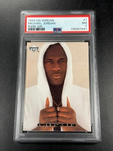 MICHAEL JORDAN 1994 UPPER DECK #1 RARE AIR CARD NEAR MINT PSA 7 CHICAGO BULLS MJ