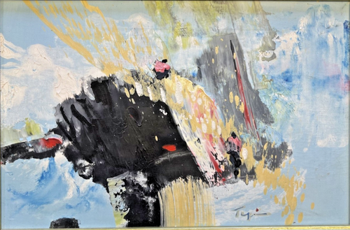 tableau abstrait signé TURQUIN era : miotte,mathieu,bitran,mancini,hartung - Photo 2/8