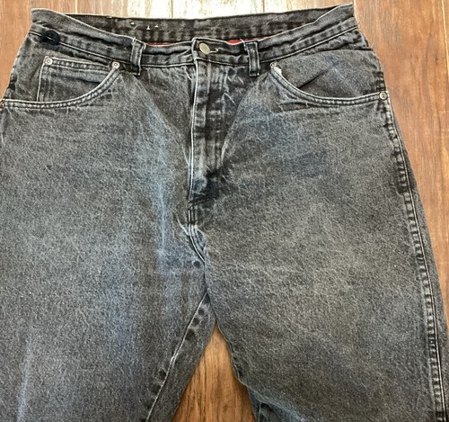 Vintage Wrangler Rugged Wear Fleece gefütterte Herrenjeans 36 x 34 schwarz Denim hergestellt in den USA - Bild 2 von 5