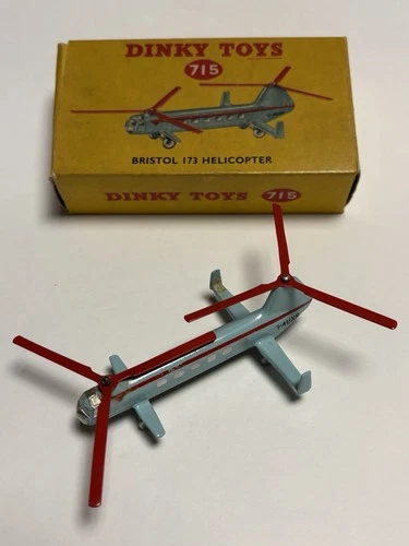 Vintage Diecast Dinky Toys #715 Bristol 173 Commercial Helicopter Boxed VGC