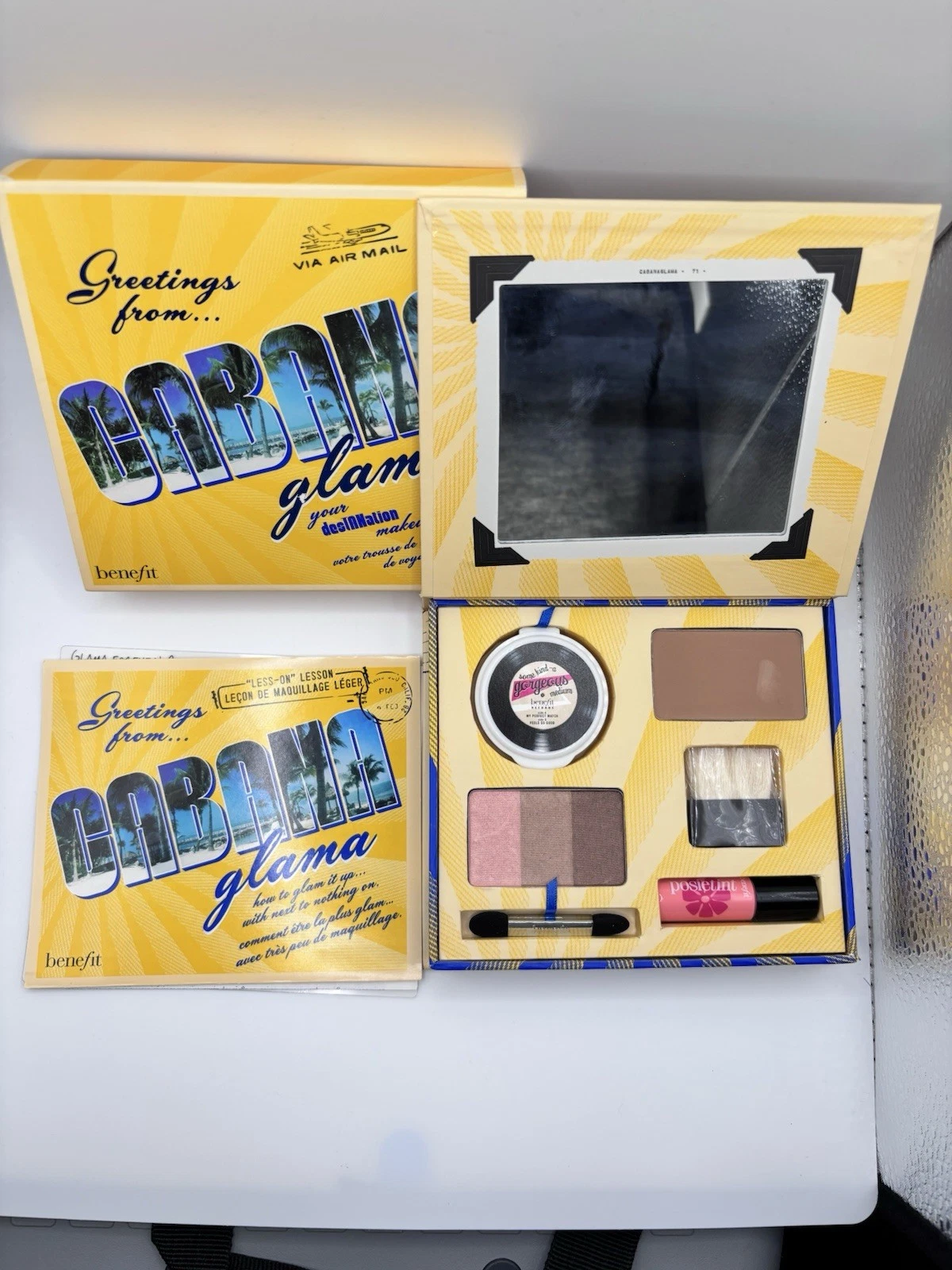 Benefit Cabana Glama Your Destination Makeup Kit Shadow Brushes Tint Foundation