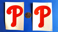 LOT OF 2 MLB LICENSED PHILADELPHIA PHILLIES STICKERS 4.5" X 3" 99 CENT SHIPPING