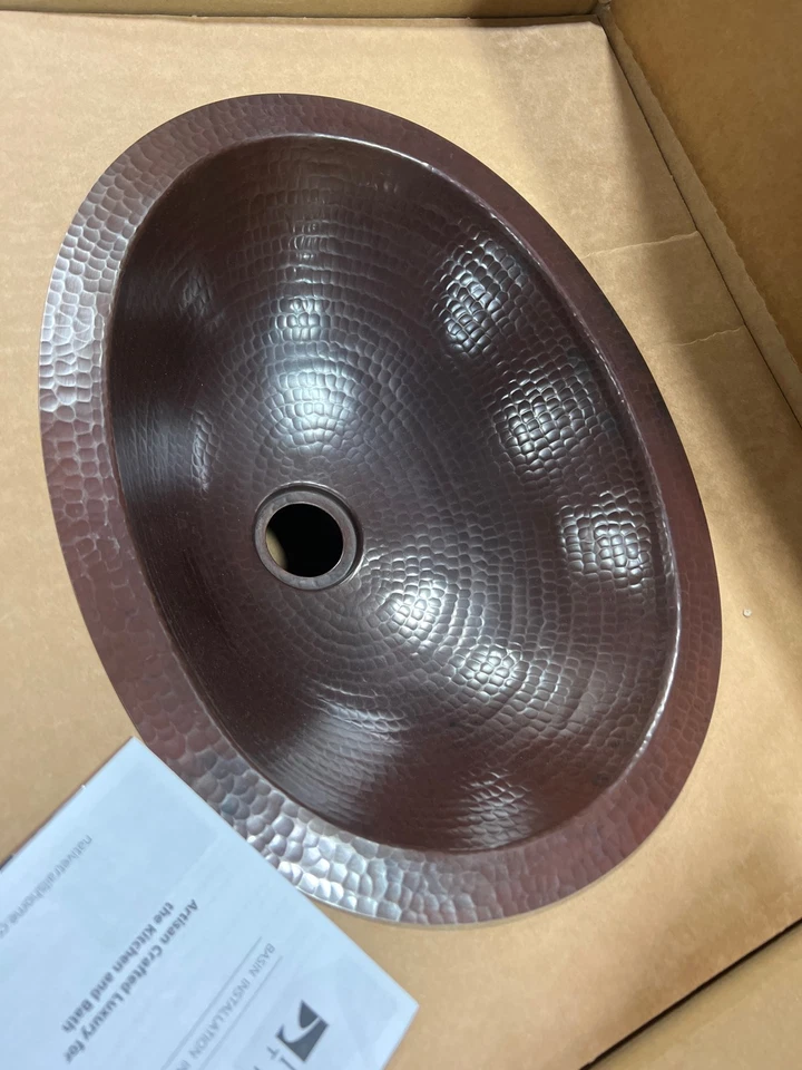 Fregadero Native Trails CPS238 Baby Classic 16" Ovalado Cobre Bajo Montaje - Antiguo Copp Foto 2 de 2