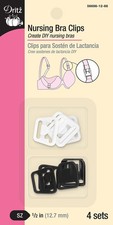 Dritz 56698-12-66 Maternity Bra Clips-White Black 4 1/2-Inch, Black, White