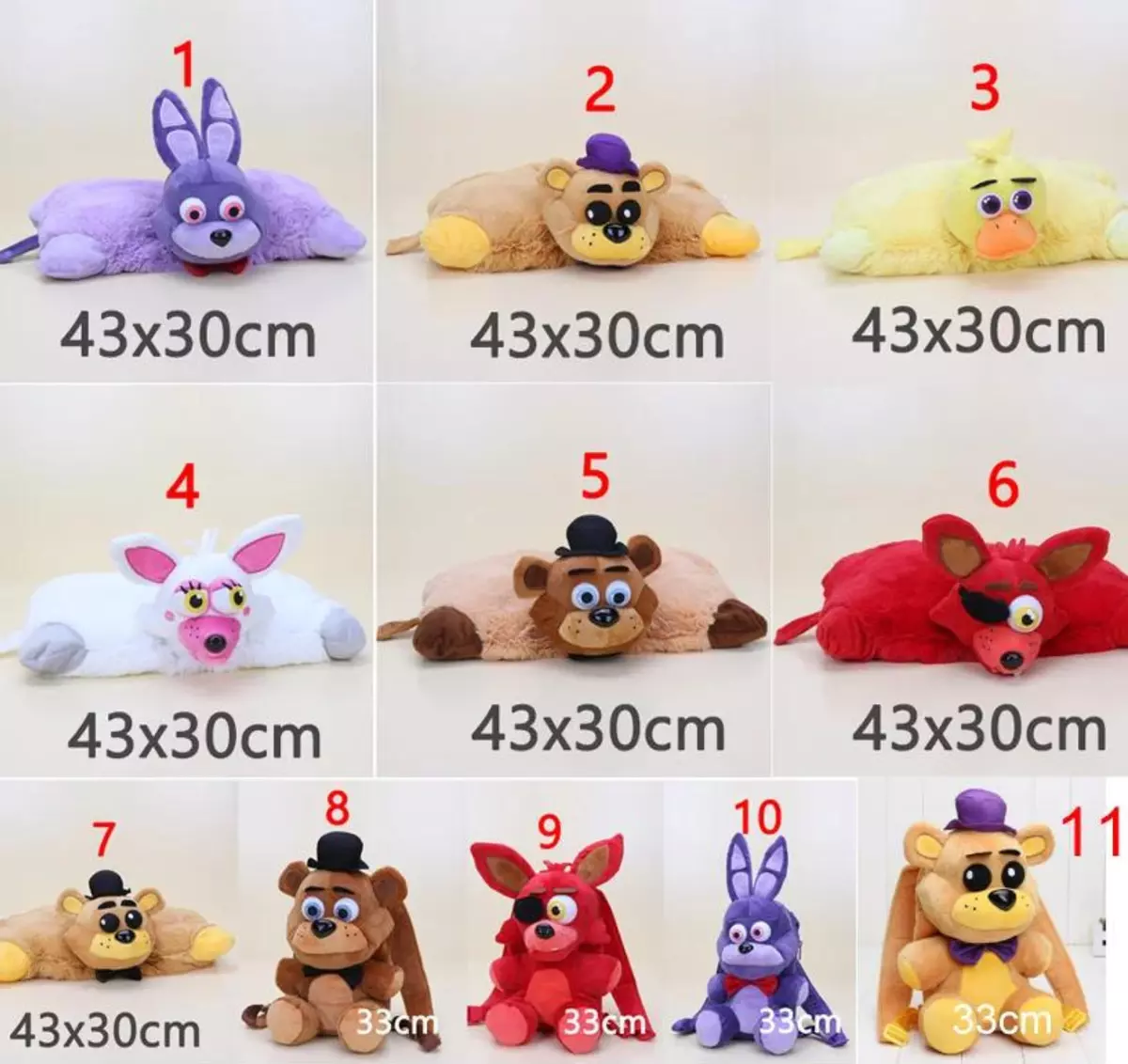 18/25cm FNAF Five Nights At Freddy's Foxy Chica Bonnie Golden Freddy Plush  Toy