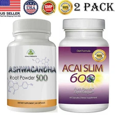Ashwagandha Root Immune Health Supplements Acai Berry Fat Burn Weight Loss Pills