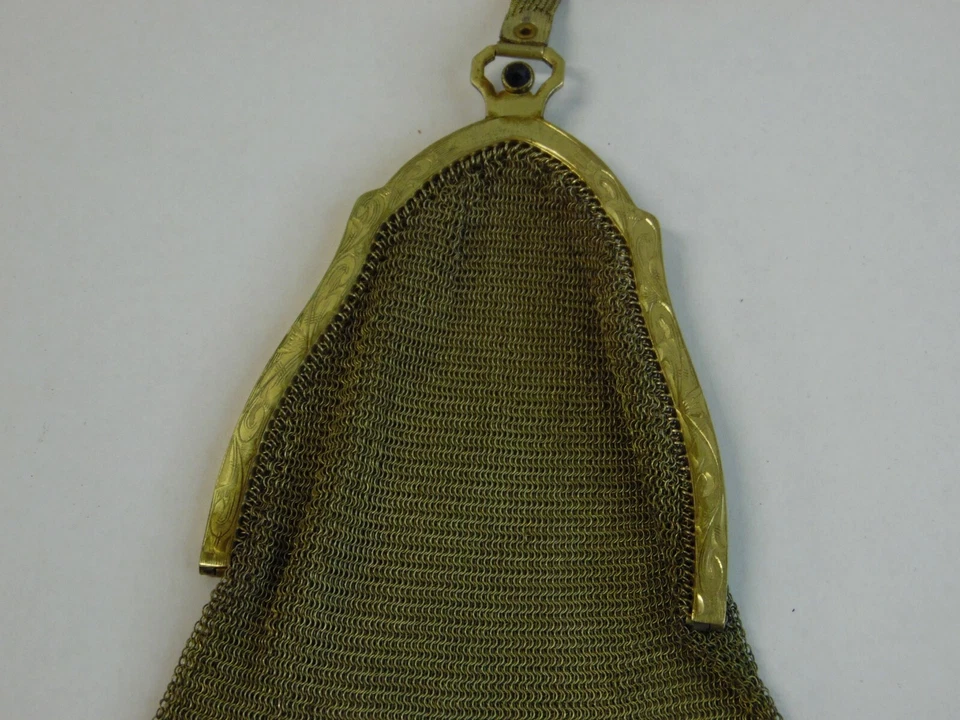 Bolso Monedero Art Nouveau Deco Whiting & Davis Soldado Malla Eslabón Foto 3 de 4