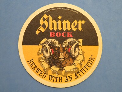 Bier Untersetzer ~ Spoetzl Gär Co Shiner Bock ~ Texas ~ Brewed Mit Attitude