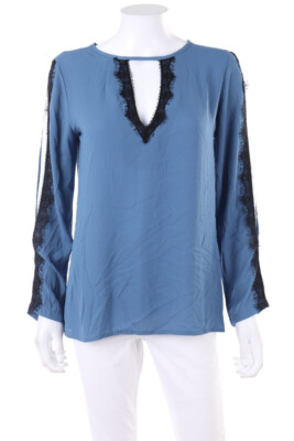 E7 Paris Bluse Spitze T 1 = D 34 graublau