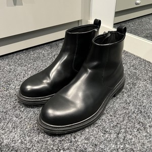 Zara Man Chelsea Tobillo Con Cremallera Botas De Cuero Suave en Negro Talla  41 | eBay