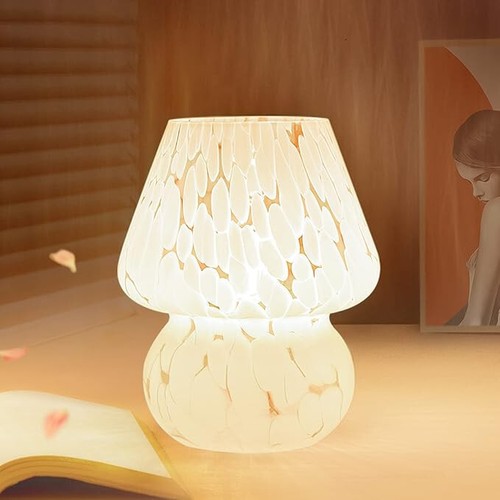 Mushroom Lamp Small Bedside Table Lamp-Nightstand Nightlight Dimmable Stepless,