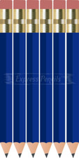 72 Royal blue Half short mini small Golf Hexagon 2 Pencils ExpressPencilsTM