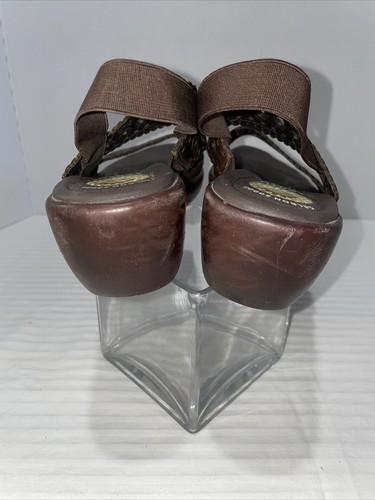 EUC 2 Pair 6 Earth Spirit Black MOHICAN Brown SHEBA Leather Wedge Sandals Gelron - Picture 10 of 16