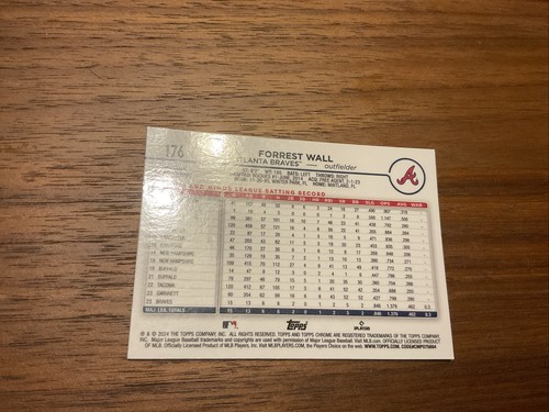 2024 Topps Chrome - X-Fractor #176 Forrest Wall (RC) - Foto 2 di 2