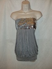 (AB) Gorgeous grey sequin LOOK casual party evening dress Size 8