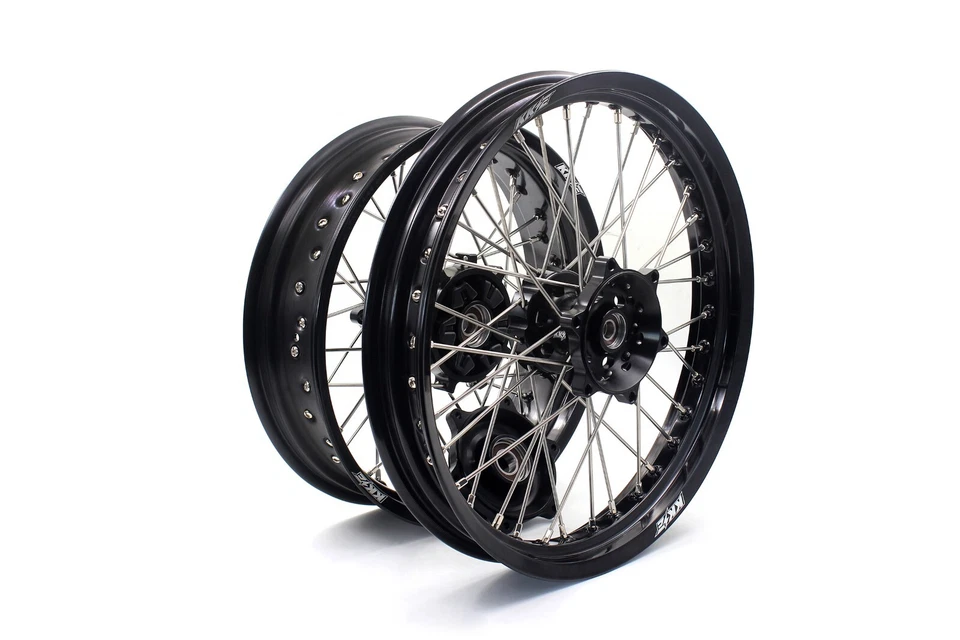 KKE 17" Wheels Set For Suzuki DR650SE 1996-2025 Supermoto Motard Rims Black - image 4 of 4