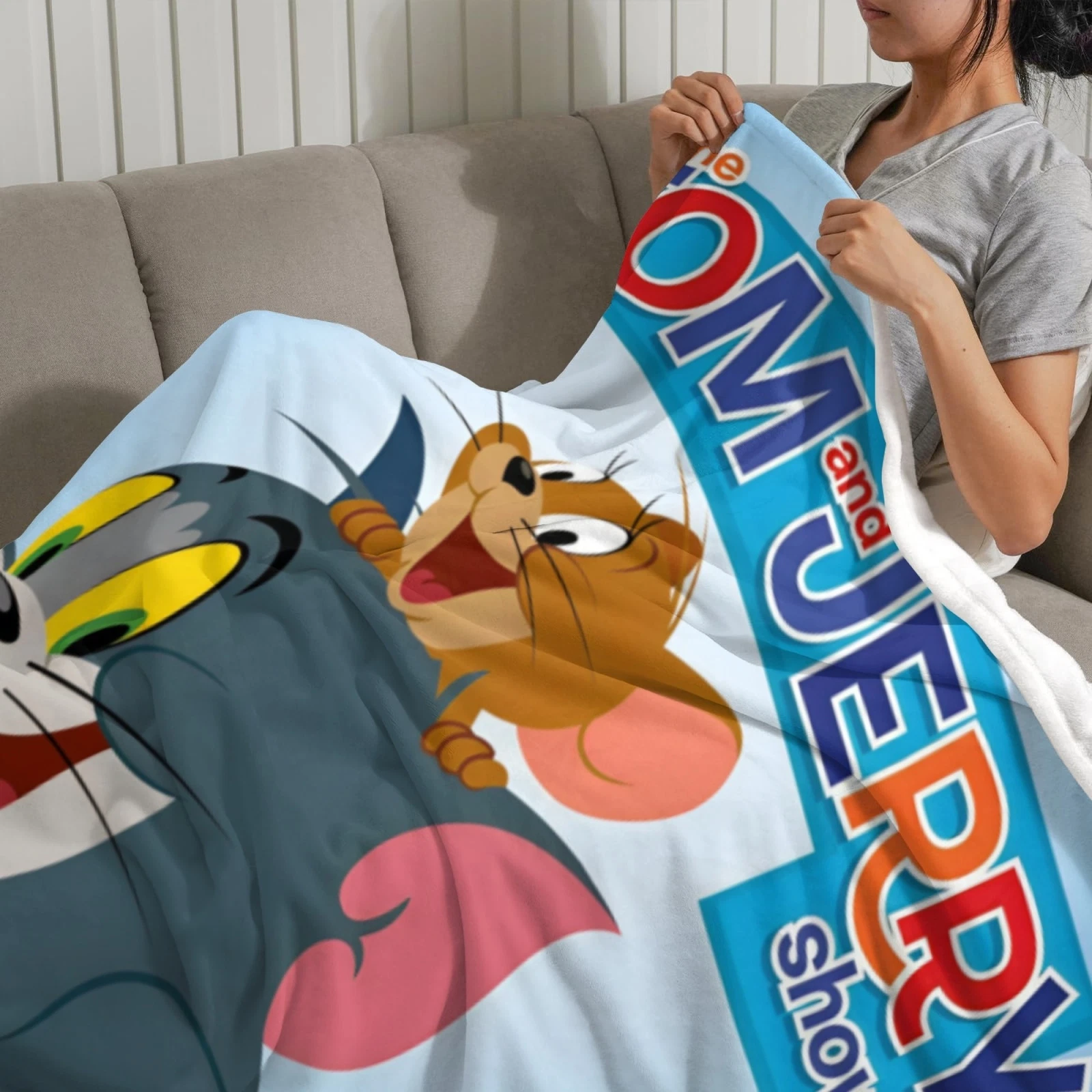 Tom and Jerry Cartoon Blanket Soft Flannel Blanket Birthday Gift for Kids