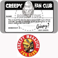 CREPPY FAN CLUB MEMBERSHIP CARD AND STICKER - REPRINT
