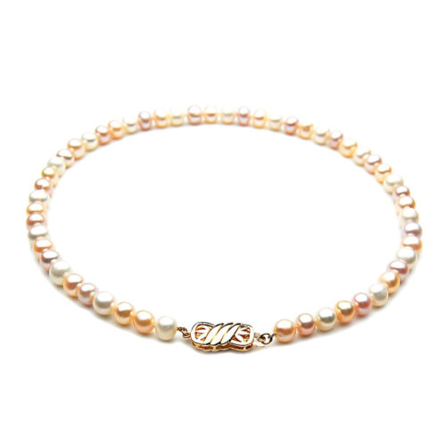 Pacific Pearls® 8mm AA+ White And Pink Freshwater Pearl Necklaces Gifts For Mom - Picture 1 of 7