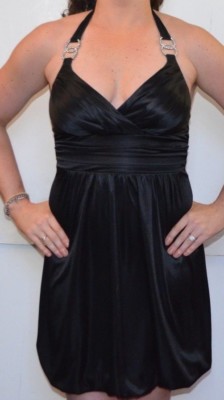 Trixxi Juniors black halter mini formal prom wedding dress size M