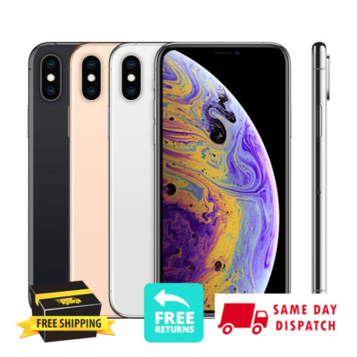 Apple iPhone XS 64/256GB Unlocked Verizon T-Mobile Gold Gray Silver Free Return