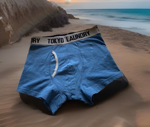 TOKYO LAUNDRY Men’s Blue Logo Trunks Small Underpants Boxers Jockeys Underwear