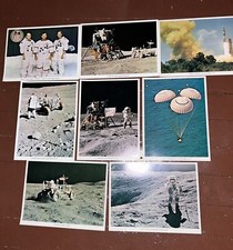 Lot Of 8 Original 1972 Apollo 16 Moon Space Old Photographs NASA Paper 8  x11  