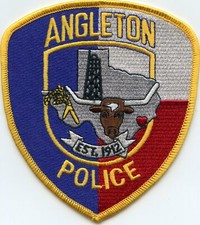 ANGLETON TEXAS TX Red Heart Colorful POLICE PATCH