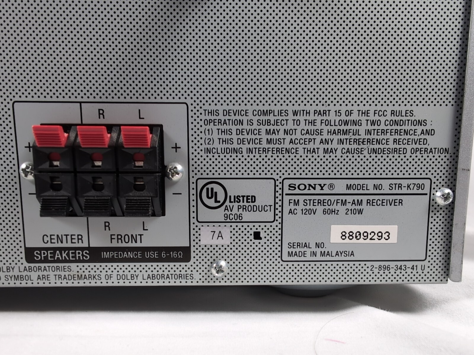 Sony STRK790 5.1 Silver Home Theater Surround Sound Receiver with