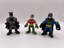 3 Imaginex DC Superfriends Action Figures - 2 Batman & 1 Robin (variants)
