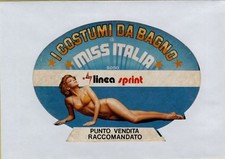 ADESIVO STICKER VINTAGE I COSTUMI DA BAGNO DI MISS ITALIA LINEA SPRINT 