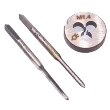 HSS M1.4 x 0.3mm Taper & Plug Tap & M1.4 x 0.3mm Die Metric Thread Right Hand
