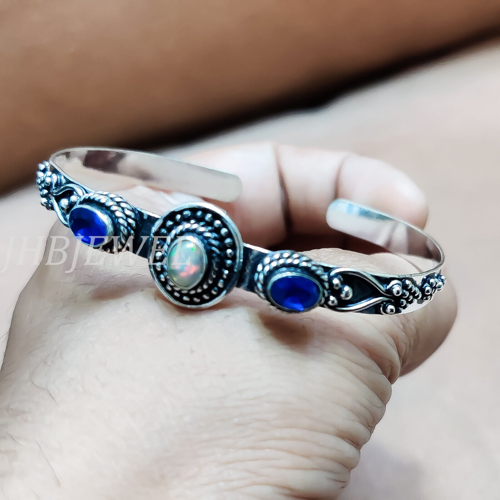 Boucles D'oreilles En Argent Plaqué Or Avec Topaze Bleue Briolette - Marque ROSEMIMOSA - Neuf Avec étiquettes