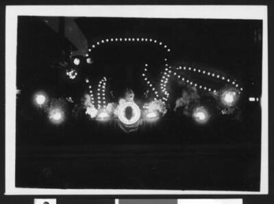 Float in Shriners electrical parade 1910 California Old Photo