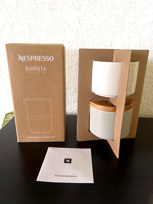 Nespresso Stackable SUGAR & CREAMER Serving Set Barista Collection NEW +BOX