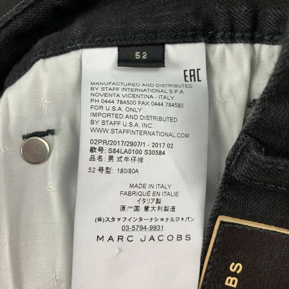 MARC JACOBS Talla 36 Jeans Negros De Algodón Con Cremallera Slim - Imagen 4 de 4