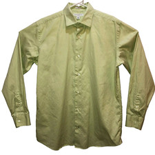 Banana Republic Men Large Sz 16-16.5 Green Fitted Long Sleeve Large Shirt