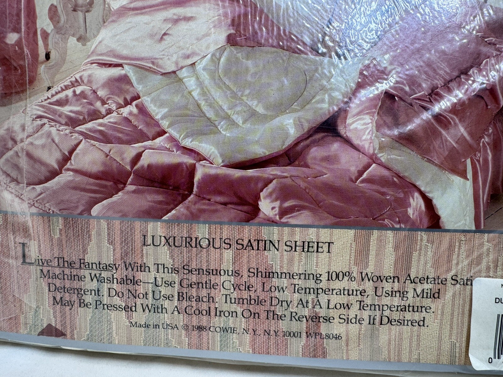 Vintage Satin King Ivory FITTED Sheet Fantasies By Morgan Taylor USA New Sealed