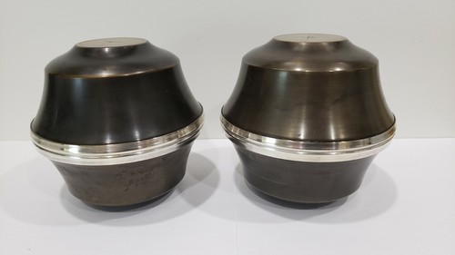 Lot of 4 Double Wall Metal Ware Bowls by William Lipton LTD - Foto 4 di 9