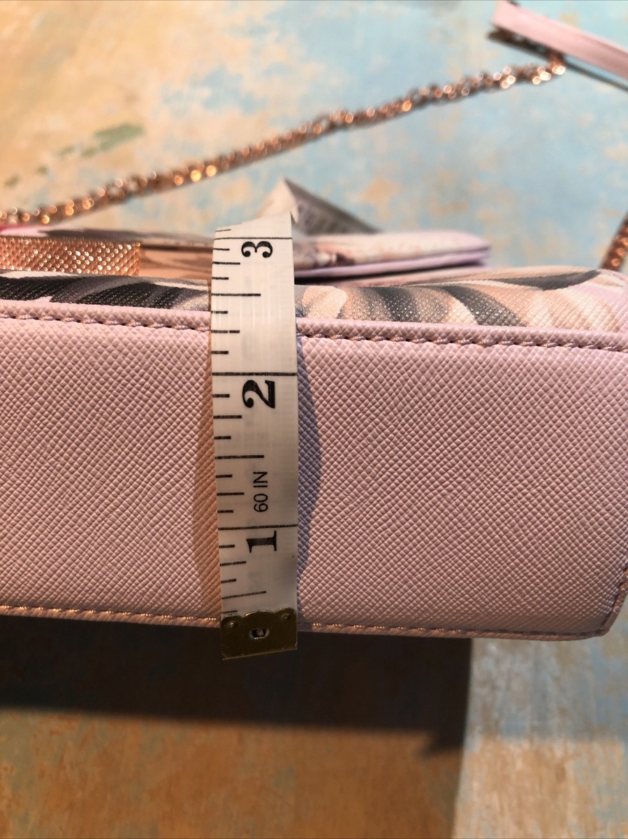 14b New Ted Baker Floral Cross Body Bag rose gold chain Pink