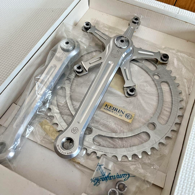Rare Campagnolo Record Pista NJS Crankset 167.5mm 48T Chainring