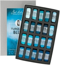 Jack Richeson 422969 Hand Rolled Soft Pastels Set 20 Piece , Turquoise Blue