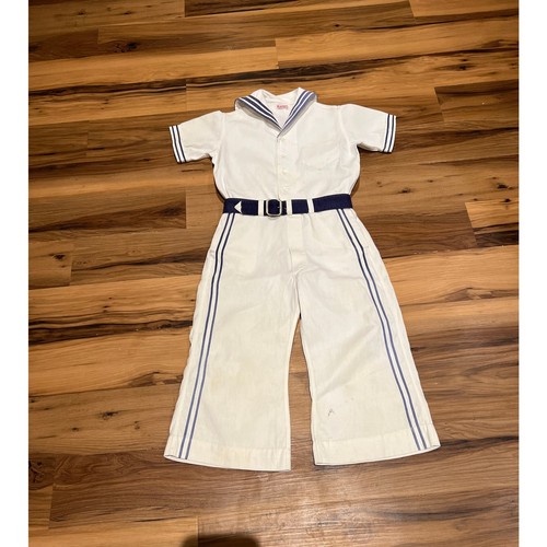 Kaynee Oliver Twist 1940's Sailor Suit Boys Size 7 WWII Era Kids Sailor Suit