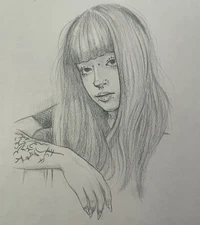 Original Fine Art Woman’s Portrait Pencil Drawing 8x11